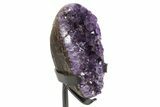 Sparkling Amethyst Geode With Metal Stand - Uruguay #342689-2